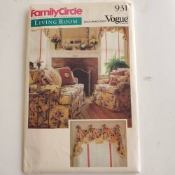 931 VOGUE LIVING ROOM WINDOW 36,42,48''WX60 VALANCE, SLIPCOVERS PATTERN